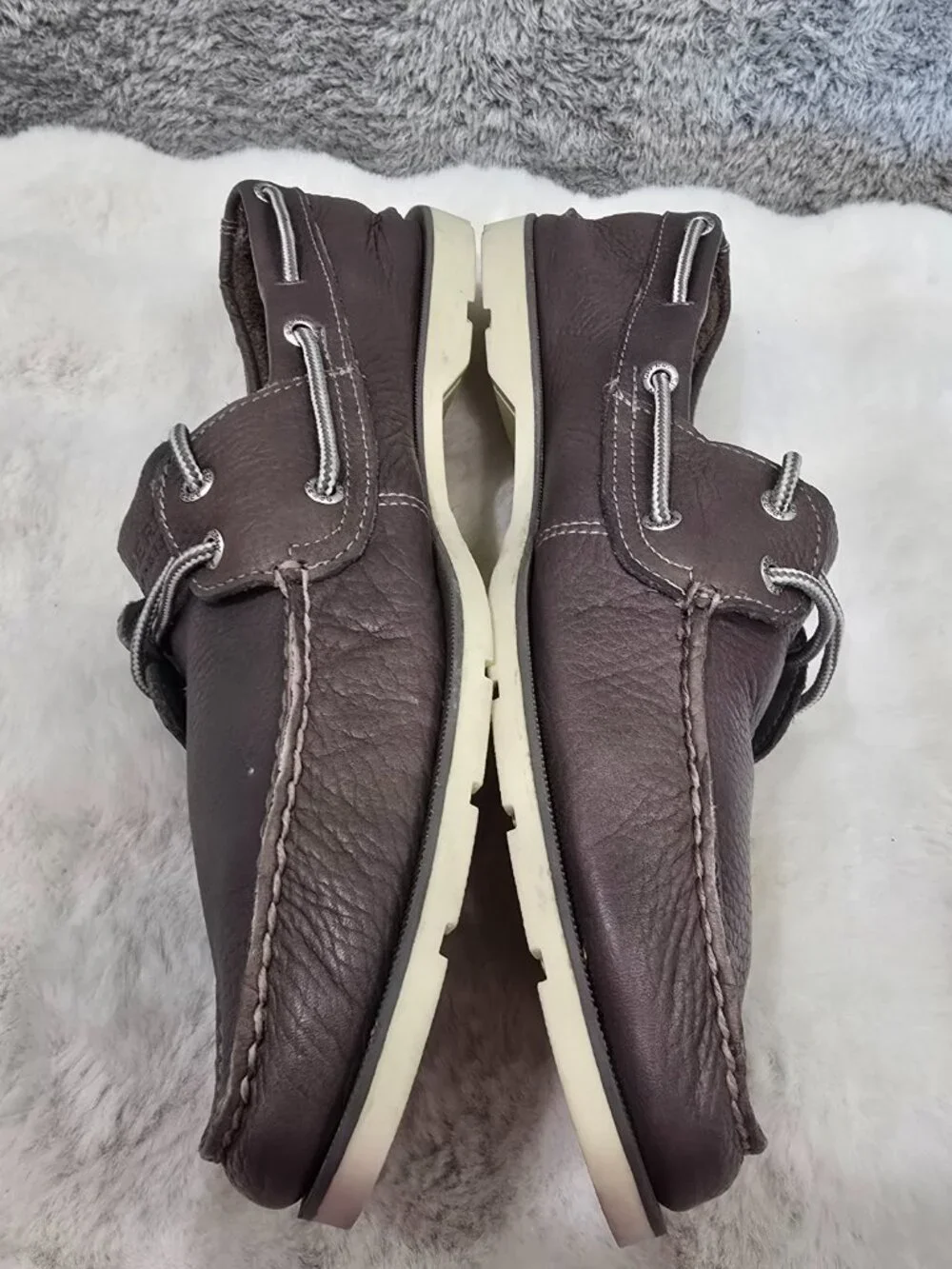 Sperry Top-Sider Leeward 2-Eye Salt Wash Grey Leather Mens Boat Shoe Size 13 NEW